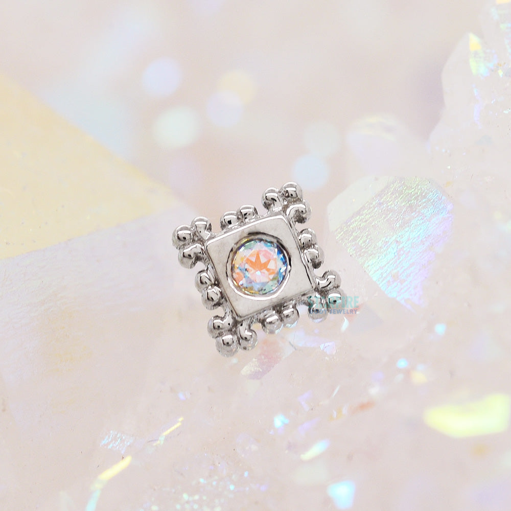 Flourish Illusion Threaded End in Gold with Mercury Mist Topaz