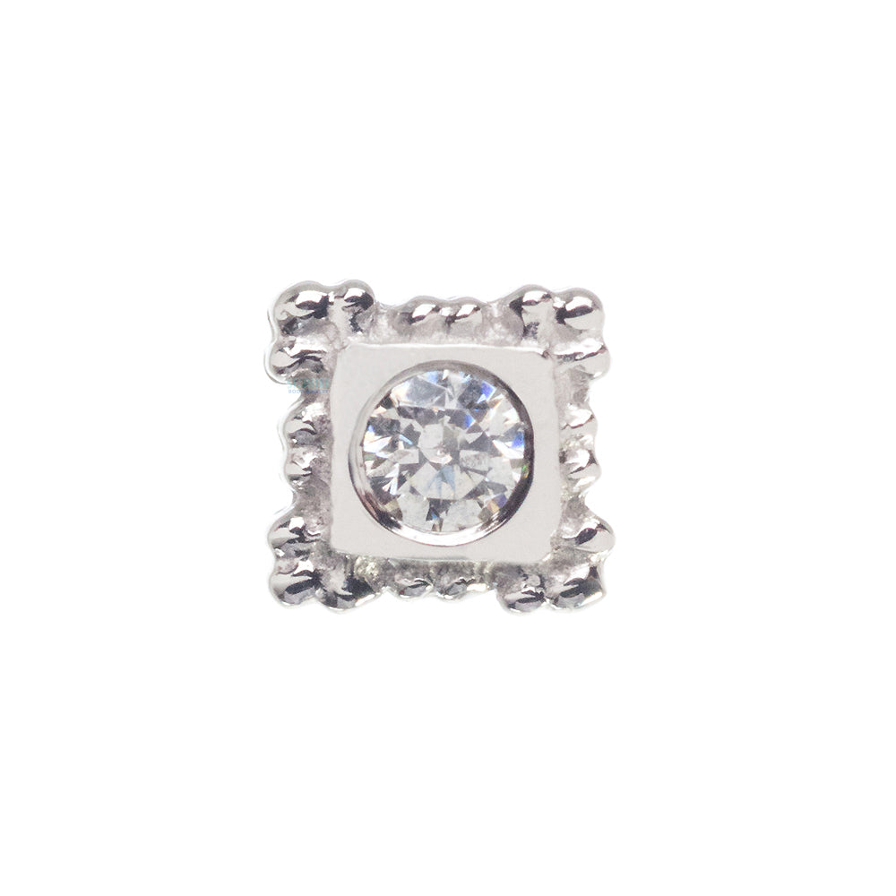 Flourish Illusion Nostril Screw in Gold with White CZ