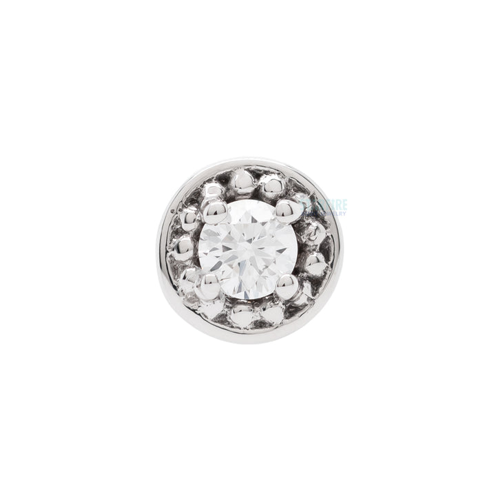 Milgrain Prong Threaded End in Gold with DIAMOND