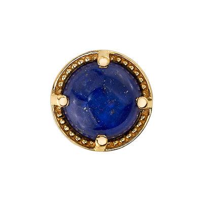 Milgrain Prong Threaded End in Gold with Lapis