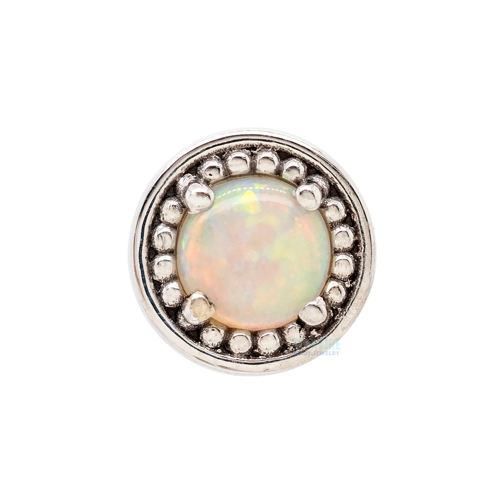threadless: Milgrain Prong Pin in Gold with Genuine White Opal