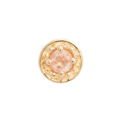 Milgrain Prong Threaded End in Gold with Oregon Sunstone