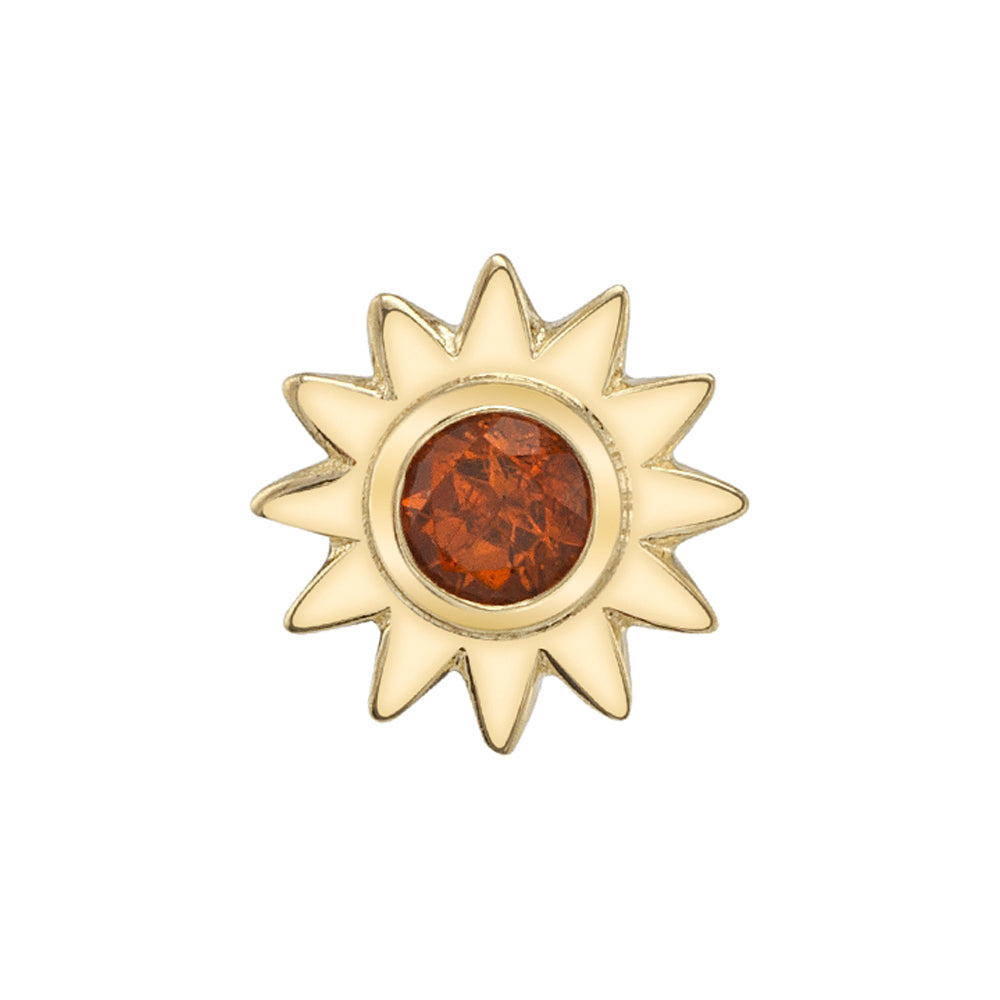 Sun with Bezel Threaded End in Gold & Platinum with Madeira Citrine