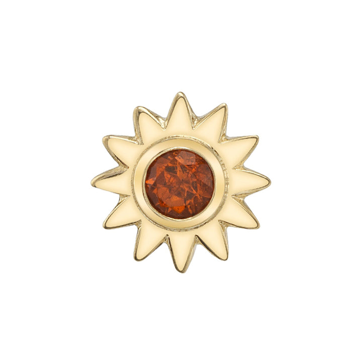 Sun with Bezel Threaded End in Gold & Platinum with Madeira Citrine