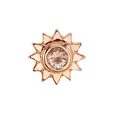 threadless: Sun with Bezel Pin in Gold with Oregon Sunstone