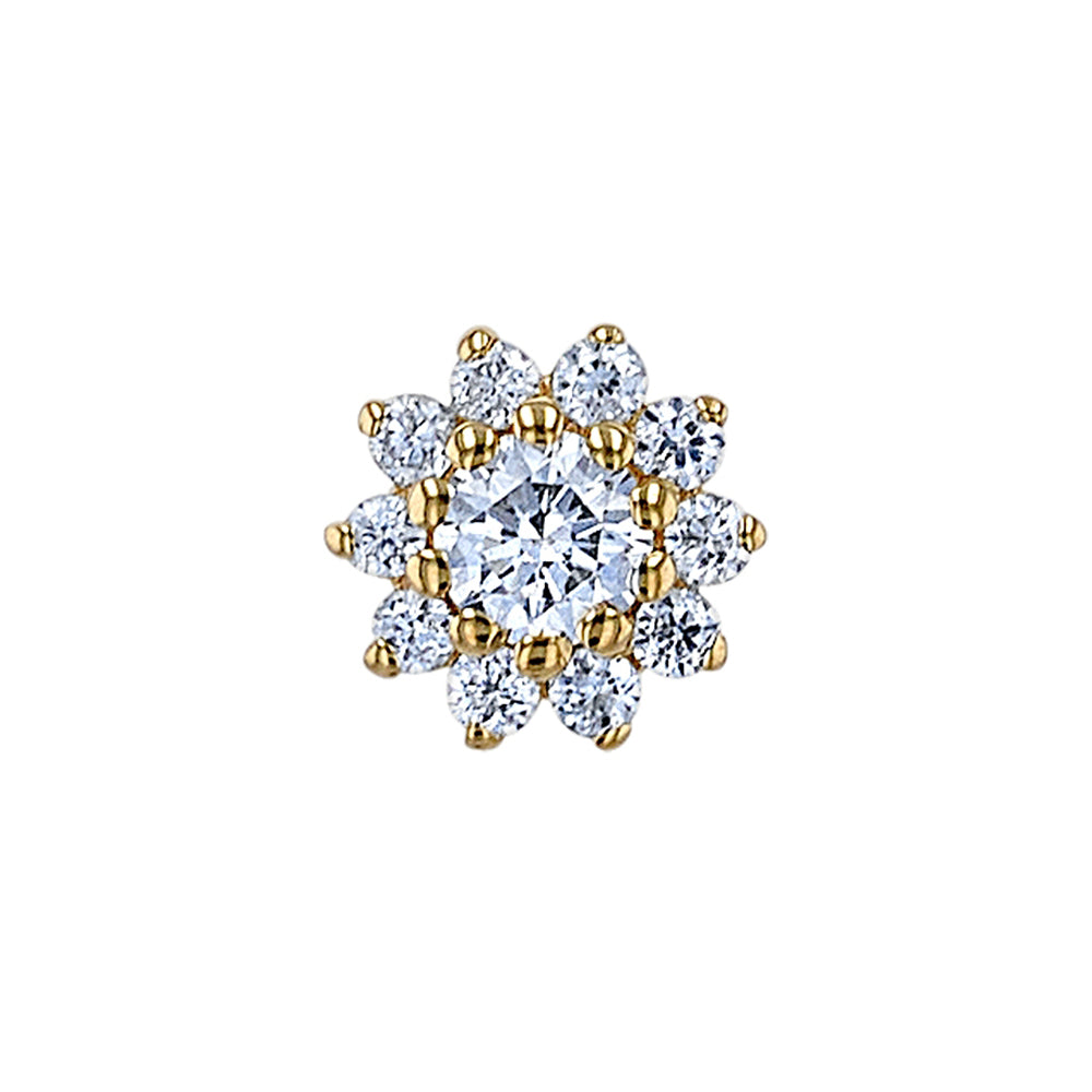 "The Rose" Threaded End in Gold with Diamonds