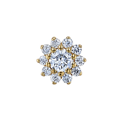 "The Rose" Threaded End in Gold with Diamonds