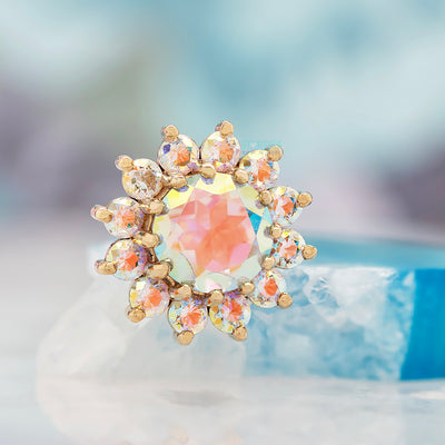 "The Rose" Threaded End in Gold with Mercury Mist Topaz