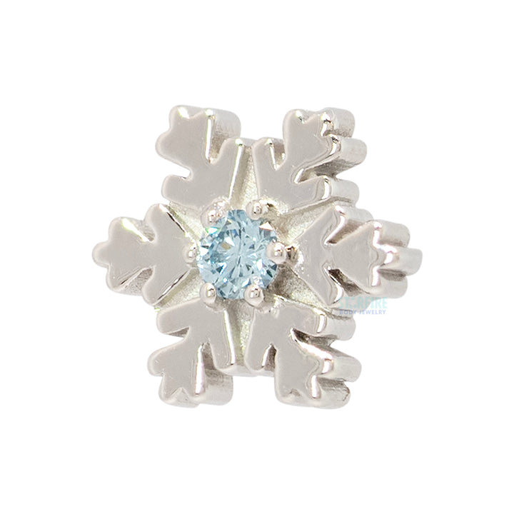 Snowflake Threaded End in Gold & Platinum with Ice Blue Diamond