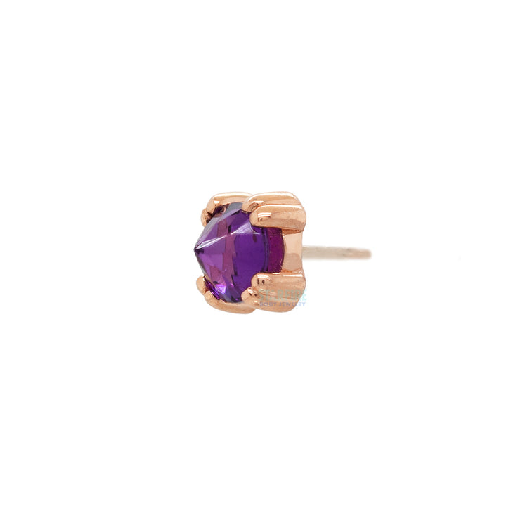 threadless: Reverse Set Amethyst Prong Set Pin in Gold & Platinum