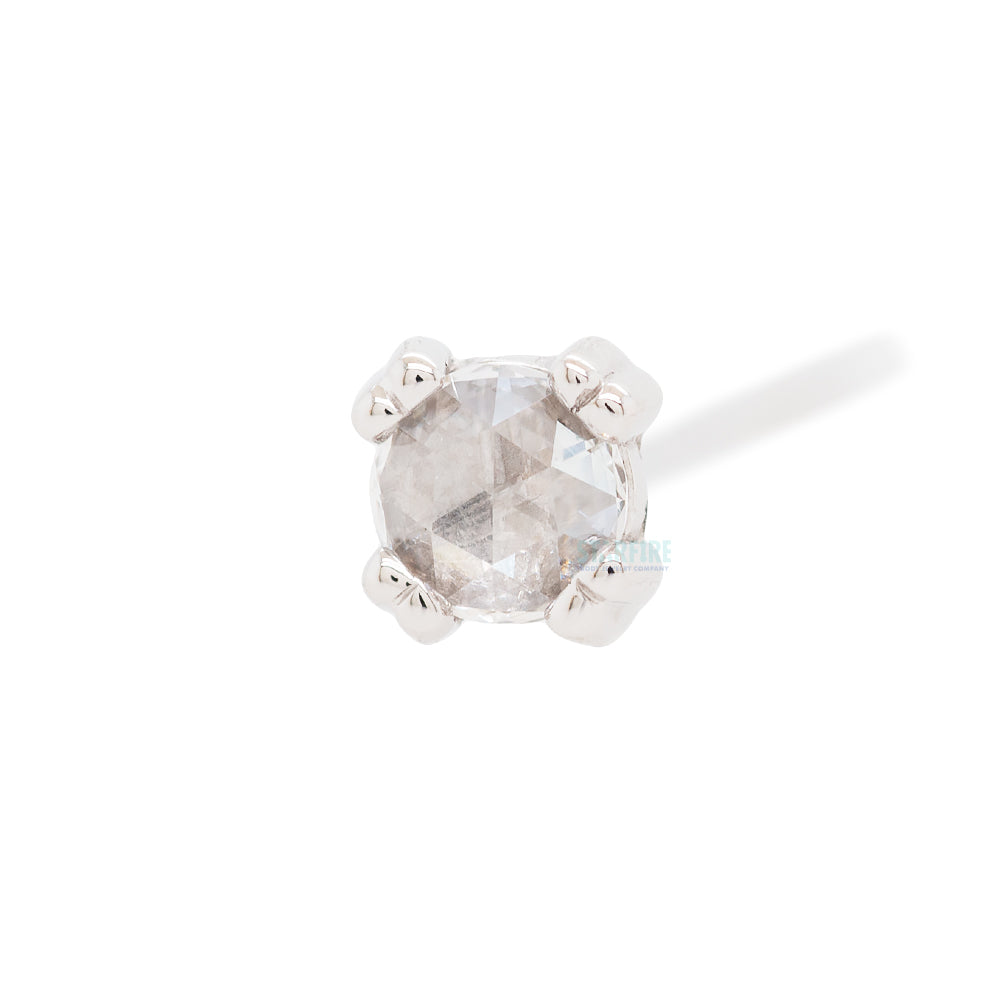 Rose Cut Diamond Prong Set Nostril Screw in Gold & Platinum