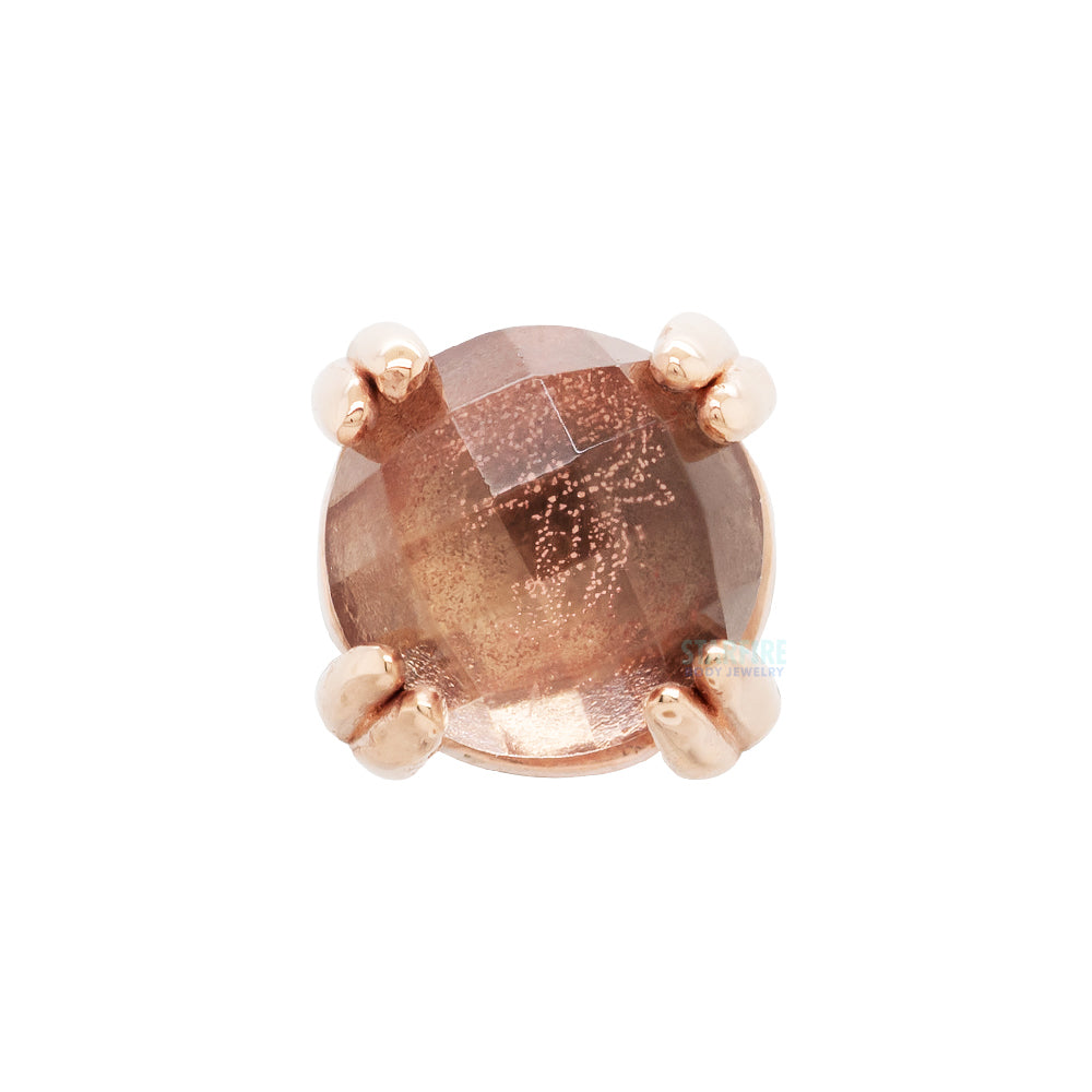 threadless: Rose Cut Oregon Sunstone Prong Set Pin in Gold & Platinum