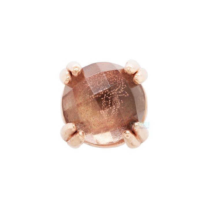 threadless: Rose Cut Oregon Sunstone Prong Set Pin in Gold & Platinum