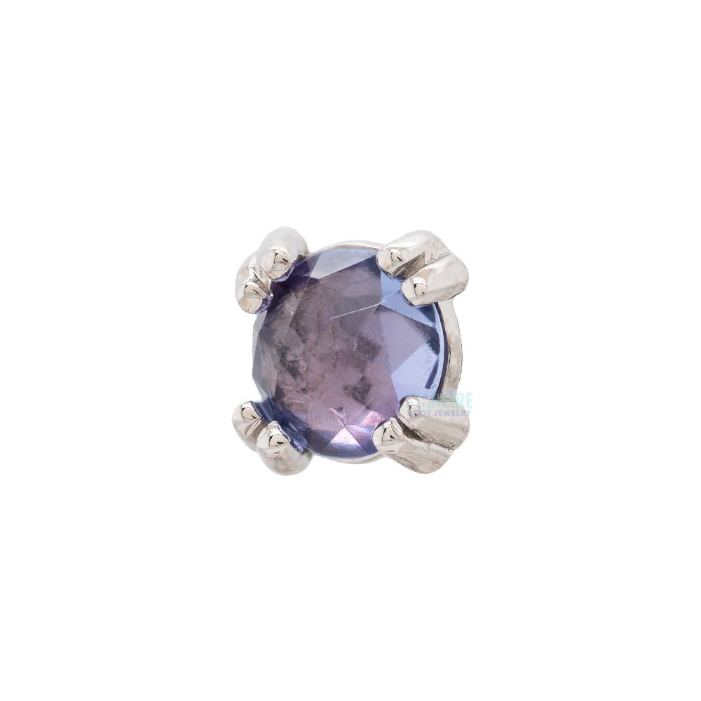 Rose Cut Tanzanite Prong Set Threaded End in Gold