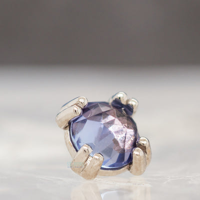Rose Cut Tanzanite Prong Set Threaded End in Gold