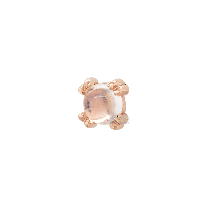 threadless: Rainbow Moonstone Cabochon Prong Set Pin in Gold