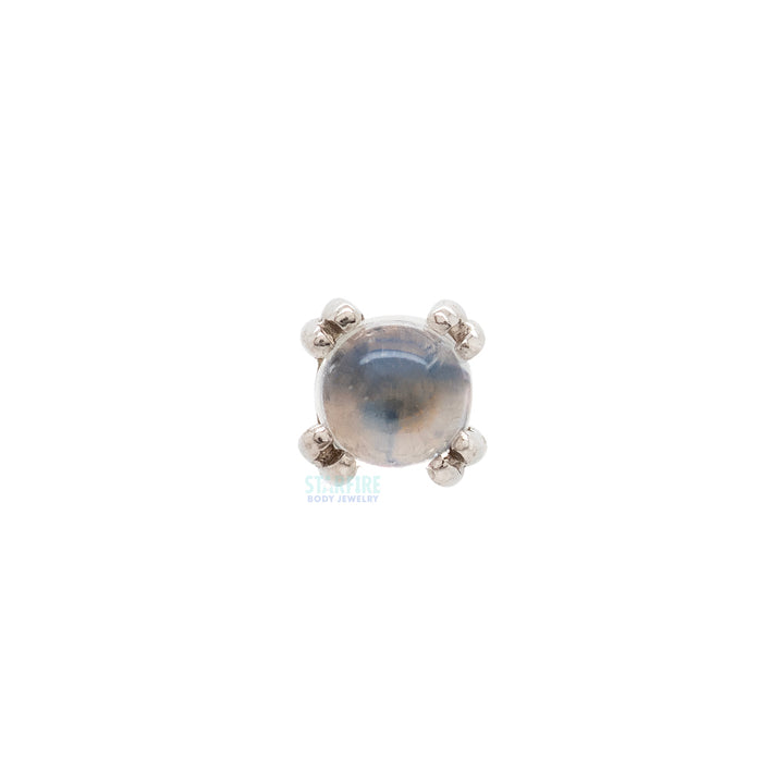 threadless: Rainbow Moonstone Cabochon Prong Set Pin in Gold