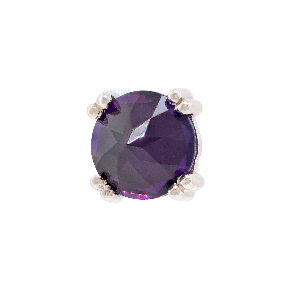 threadless: Reverse Set Amethyst Prong Set Pin in Gold & Platinum