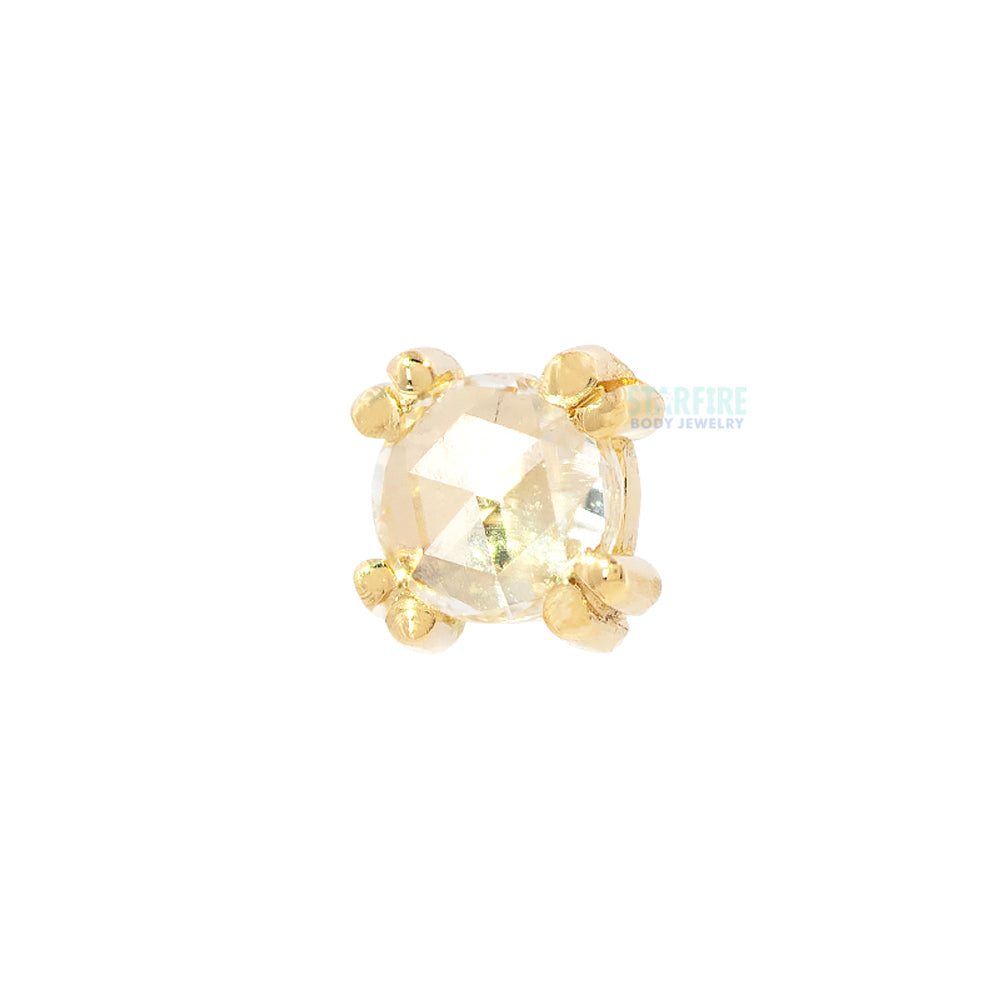threadless: Rose Cut Diamond Cab Prong Pin in Gold & Platinum