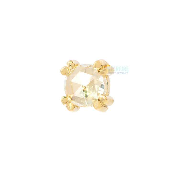 threadless: Rose Cut Diamond Cab Prong Pin in Gold & Platinum