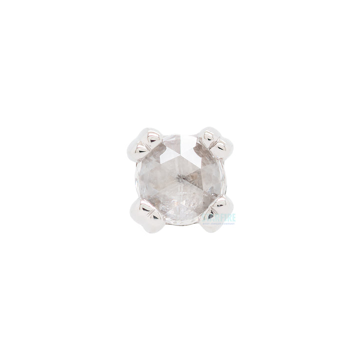 threadless: Rose Cut Diamond Prong Set Pin in Gold & Platinum