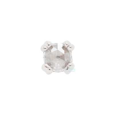 threadless: Rose Cut Diamond Prong Set Pin in Gold & Platinum