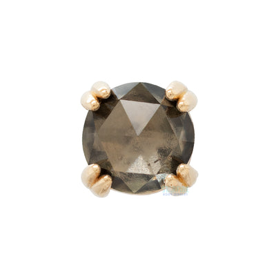 threadless: Rose Cut Grey Sapphire Prong Set Pin in Gold & Platinum