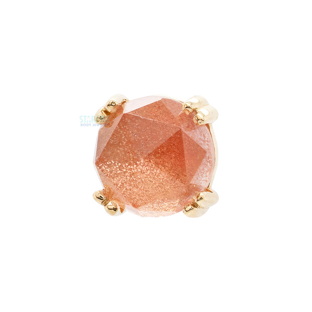 threadless: Rose Cut Oregon Sunstone Prong Set Pin in Gold & Platinum