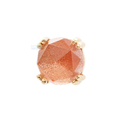 threadless: Rose Cut Oregon Sunstone Prong Set Pin in Gold & Platinum