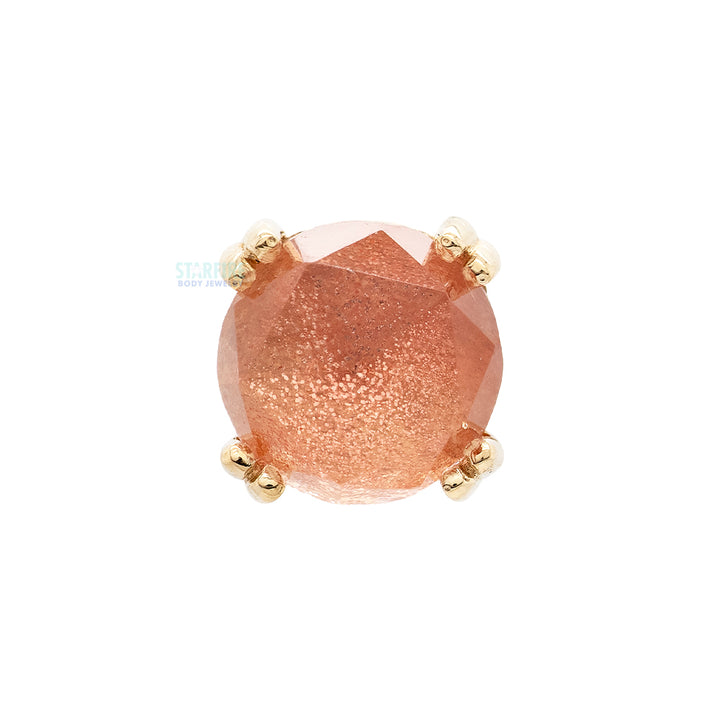 threadless: Rose Cut Oregon Sunstone Prong Set Pin in Gold & Platinum