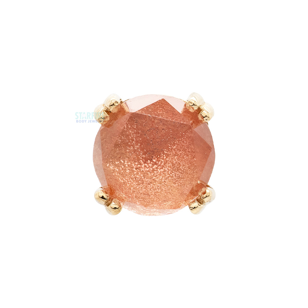 threadless: Rose Cut Oregon Sunstone Prong Set Pin in Gold & Platinum