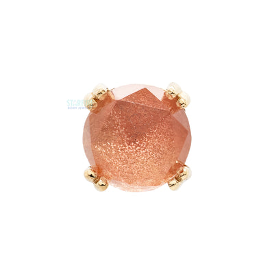 threadless: Rose Cut Oregon Sunstone Prong Set Pin in Gold & Platinum