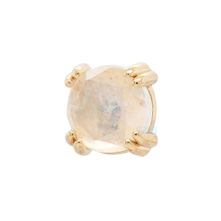 threadless: Rose Cut Rainbow Moonstone Prong Set Pin in Gold & Platinum