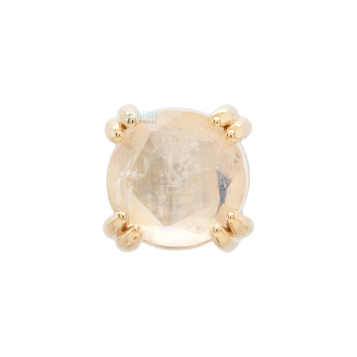 threadless: Rose Cut Rainbow Moonstone Prong Set Pin in Gold & Platinum