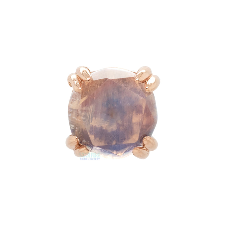 threadless: Rose Cut Rainbow Moonstone Prong Set Pin in Gold & Platinum