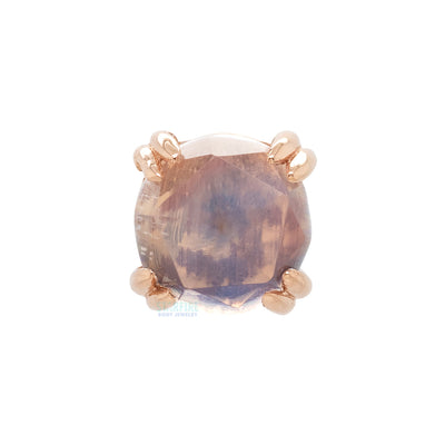 threadless: Rose Cut Rainbow Moonstone Prong Set Pin in Gold & Platinum