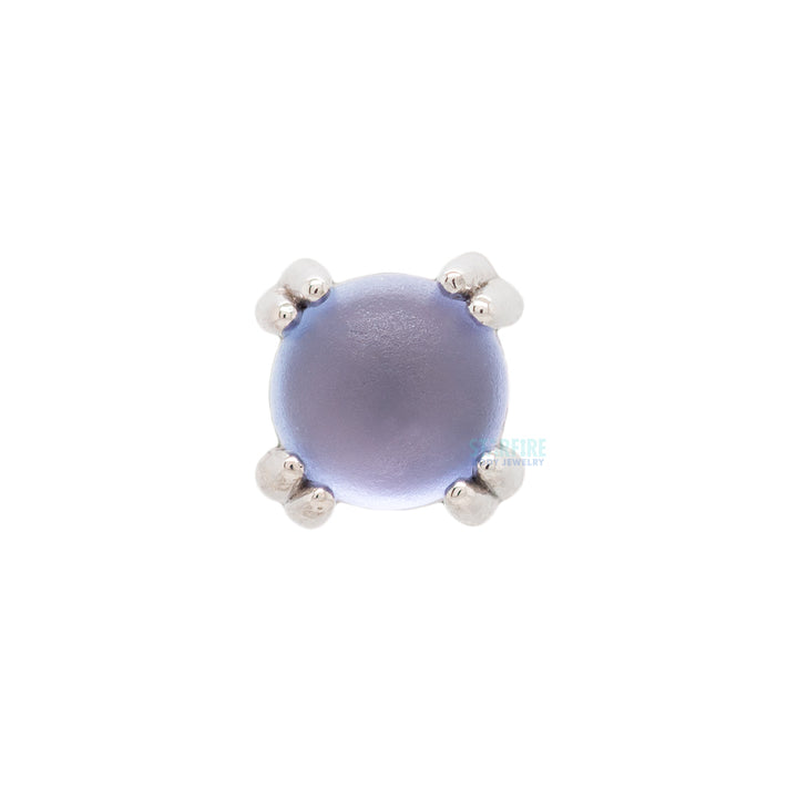 threadless: Sandblasted Tanzanite Cabochon Prong Set Pin in Gold & Platinum