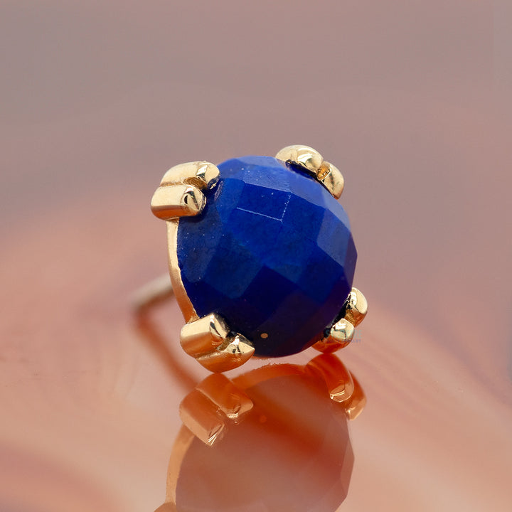 threadless: Rose Cut Lapis Prong Set Pin in Gold & Platinum
