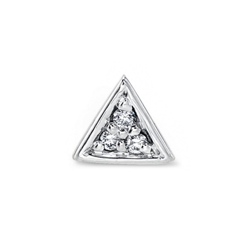 Micro Pave Triangle Threaded End in Gold with DIAMONDS