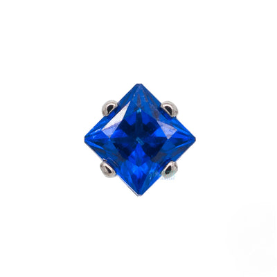 3mm Prong-Set Threaded End with Square Princess Star-Cut Faceted Gem