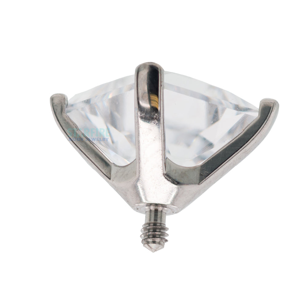 6mm Prong-Set Threaded End with Square Princess Star-Cut Faceted Gem
