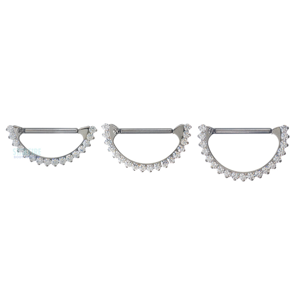 "Odyssey" Nipple Clickers #18 Prong-Set Faceted Gems - pair