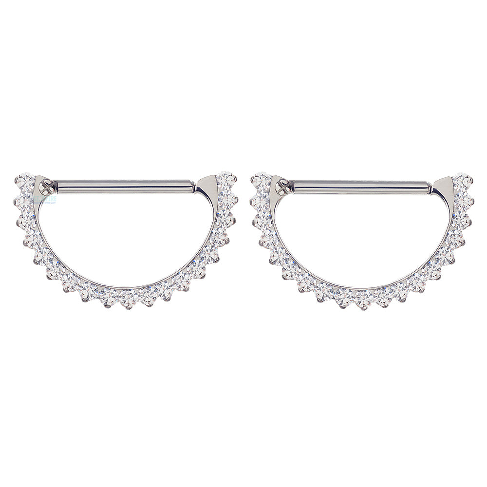 "Odyssey" Nipple Clickers #18 Prong-Set Faceted Gems - pair