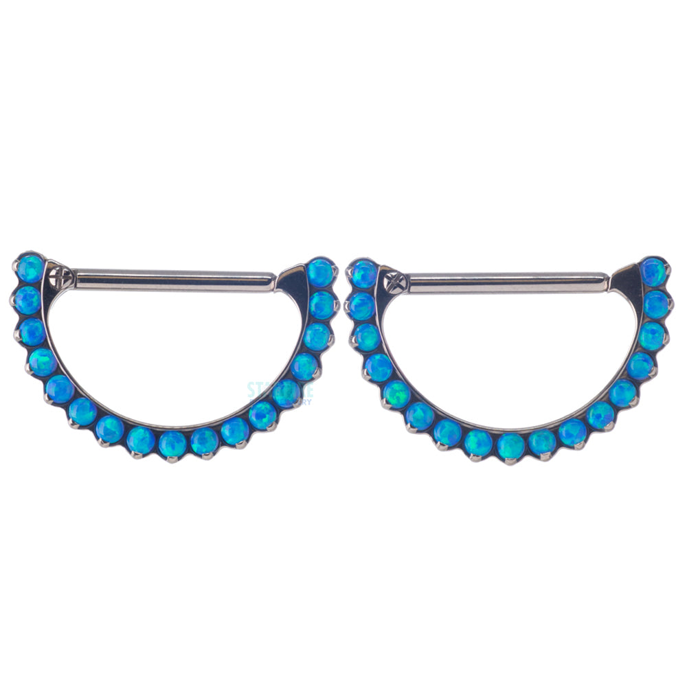 "Odyssey" Nipple Clickers #20 Prong-Set Opals - pair