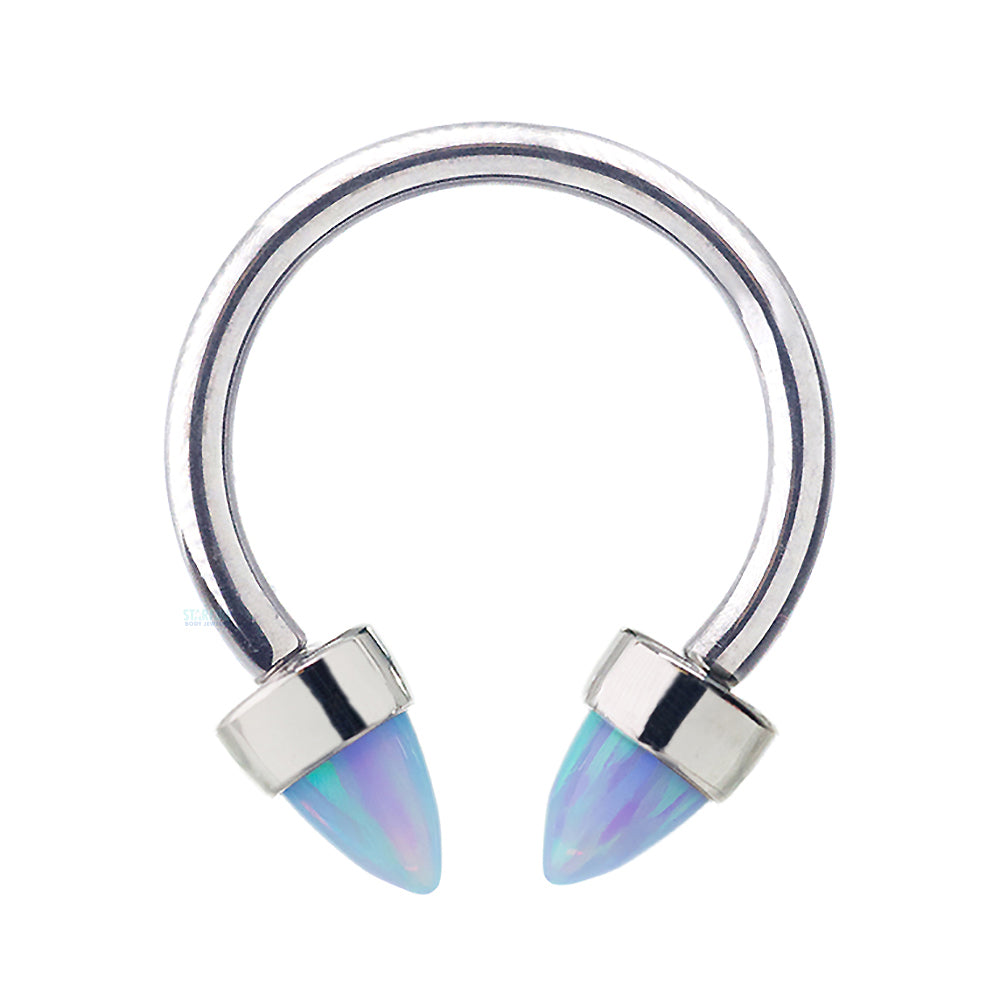 Circular Barbell with 3mm Bullet-Cut Opals