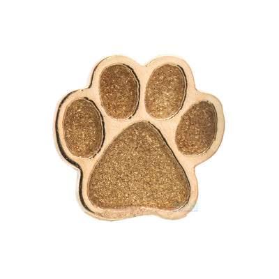 Dog Paw Print Threaded End in Gold