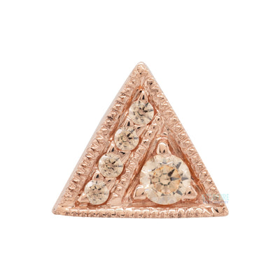 Endymion Triangle Threaded End in Gold with Champagne CZ's