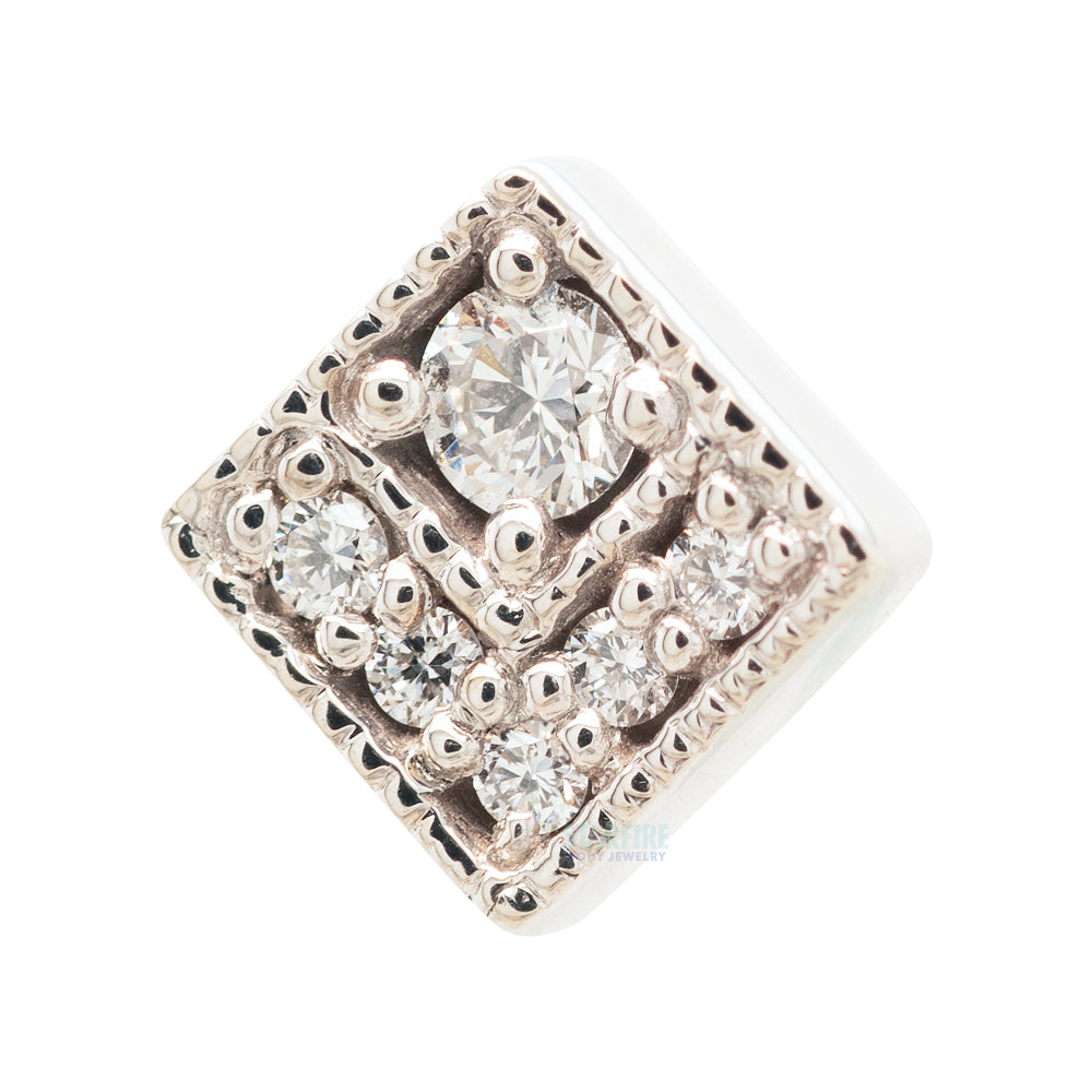 Endymion Square Threaded End in Gold with Diamonds