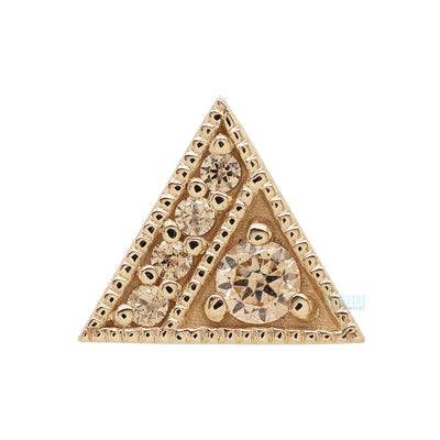 Endymion Triangle Threaded End in Gold with Champagne CZ's