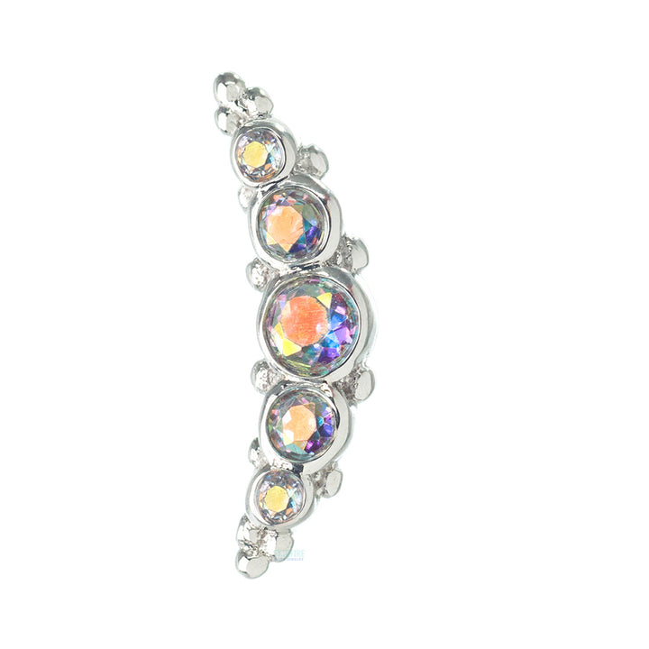 5 Gem Graduating "Panaraya" Threaded End in Gold with Mercury Mist Topaz